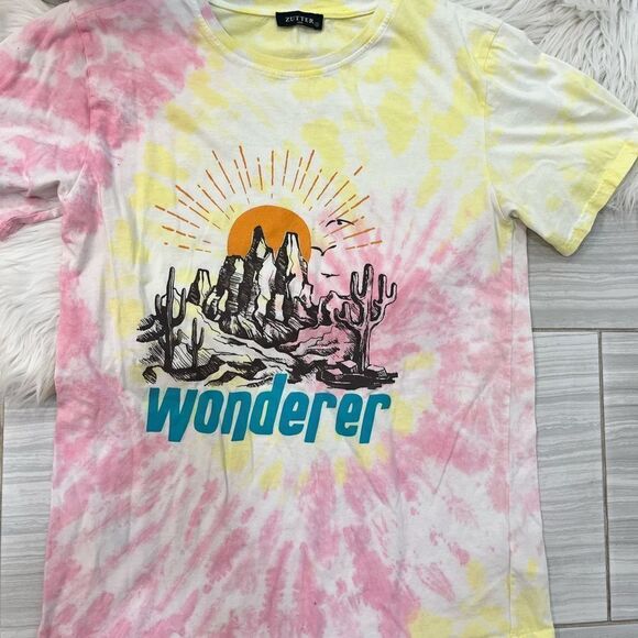 Zutter Pink & Yellow Tie Dye Graphic Tee - Picture 2 of 9